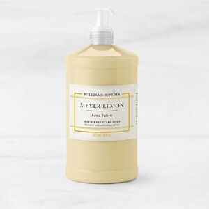 NEW Williams Sonoma Meyer Lemon 16 oz. Hand Lotion with Matte White Caddy